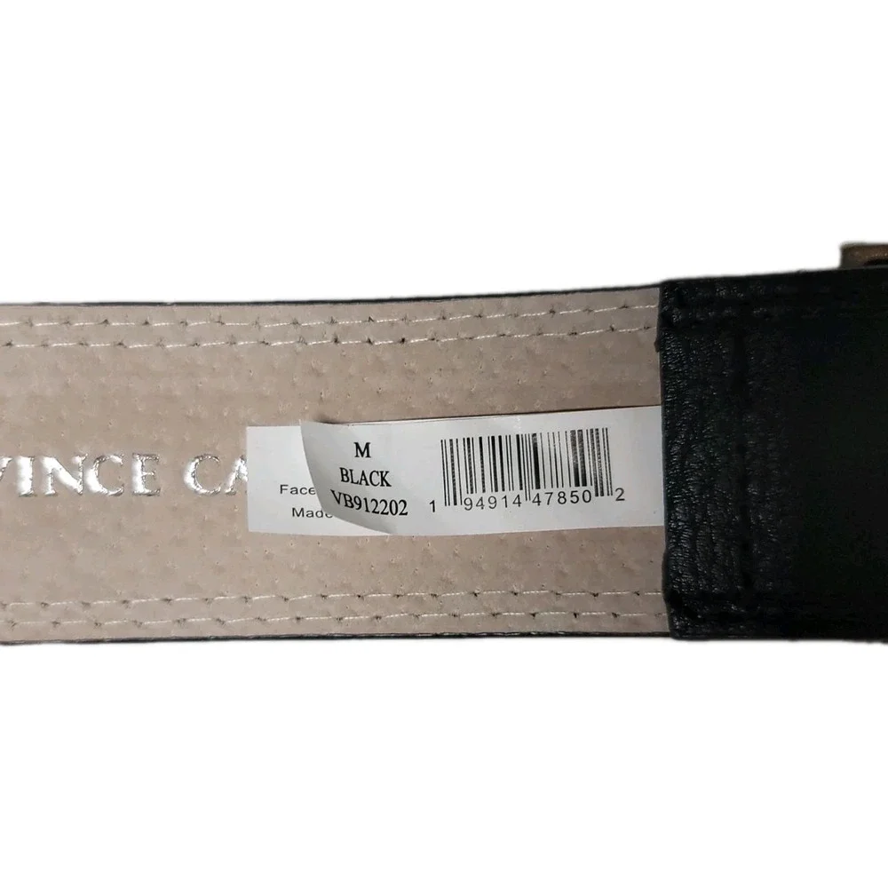 Vince‎ Camuto Women's Western Buckle Lifestyle Belt Black Leather Size M
